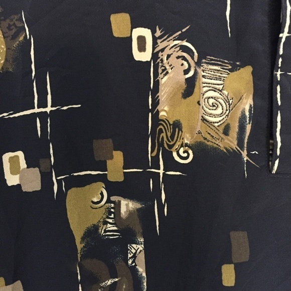 Fulton Street Shirt Mens 1X Banded Popover Abstract Print Quarter Button Front - Picture 4 of 10